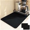 DAJAVE Set di 2 tappetini antigoccia per macchina da caffè, 50 x 60 cm, ad asciugatura rapida, tappetino antigoccia per macchina da caffè, cucina, lavello, nero opaco
