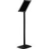 Europel Infostand poster display su supporto alto 90cm, piastra metallica 320x245mm, spessore 4mm, telaio A4 Snap in alluminio, protezione antiriflesso, da orientare in verticale o in orizzontale
