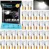 Alopee Confezione da 30 mini lampadine a LED 194 in acrilico bianco T10 a cuneo, DC 12 V, lampadine di ricambio per 194 168 T10 2825 W5W, luci di segnalazione della targa