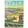 MyPuzzle.com MyPuzzle Paesaggio Rurale Romantico, Italia, Poster D'epoca In Stile Art Déco, Illustrazione - Premium 500 Pezzi Puzzle - MyPuzzle Collezione speciale di Puzzle Galaxy