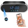 Tebetu Mini Telecamera WiFi Interno Nascosta HD 1080p, Microcamera Spia WiFi Invisibile con Audio 2.4G & 5G, Orologi con Mini Telecamera Spia, Spy Cam con Nisione Notturna IR per Casa, ufficio, ecc
