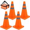 QWORK® 4 pezzi 45 cm coni di sicurezza stradali pieghevoli, cono di sicurezza riflettente, coni di parcheggio stradali pop-up per avviso di emergenza