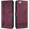 Bravoday Cover per iPhone SE 2016 / iPhone 5s / iPhone 5, Flip Custodia in Pelle PU con Slot per Schede, Portafoglio Custodia per iPhone SE 2016 / iPhone 5s / iPhone 5, Vino Rosso