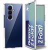 Captor Cover Samsung Z Fold 7, Custodia Trasparente in Silicone Rigido, Sottile, Antiurto, Anti-Graffio, Protezione di Alta Qualità con Bordo Rialzato per Fotocamera, Resistente per Cover Z Fold 7