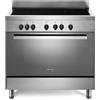 De'Longhi DEMX 96 IN Cucina A Induzione, 90 Cm, Forno Elettrico Multifunzione, 4 Zone, Linea Professionale, Easy Steam, Idroclean, Colore Inox, Classe Energetica A