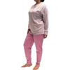 KAREL PIU' Pigiama Donna Invernale in Cotone Caldo Interlock 100%. Taglie Over Size. Camicia da Notte. Pigiama Lungo Due Pezzi Aperto o Chiuso (IT, Testo, 4XL, Regular, Regular, 022 Rosa)