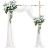 OMJMYY Drappeggio di Arco di Nozze 160 x 600CM Tessuto Chiffon Drappeggio per Arco Nuziale Tenda da Matrimonio in Tulle Trasparente Decorazioni per Matrimonio Cerimonia Festa Fase Sfondo(Bianco)