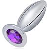 SXOVO Plug Anale Dilatatore in Metallo Plug Anale a Proiettile per Stimolazione della Prostata Butt Plug Analesex Toy con Diamante Viola Toys Sessuali per Donna Uomini Coppie