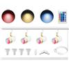 Bravsekai Kit bianco di Illuminazione a Binario GU10 RGB, con 4 Lampadine a Cambio Colore, Rotaia H 1m e Telecomando IR, Faretto a Soffitto Design Moderno ed Elegante