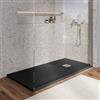 DEGHI Piatto doccia 80 X 140 cm effetto pietra riducibile nero - Nalos