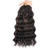 Mscat 14 Inch Pre Looped Ocean Wave Crochet Hair 8 Pack Black Mixed Brown Boho Ocean Braids Pre Twisted Synthetic Deep Wavy Crochet Hair for Women 1BH30#