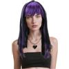 GWAWG Parrucca da strega glamour, da donna, nera e viola, parrucca da strega, parrucche glamour da donna, parrucche per travestimento da adulto