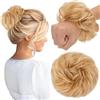 MY-LADY Chignon Finto per Capelli Veri- Cerchio Elastico Dritto Biondo Cenere/Biondo - Facile Updo Naturale per Donne Ragazze 30g Riccio