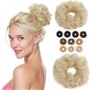 MY-LADY Chignon Finto per Capelli Veri- Cerchio Elastico Dritto Biondo Platino - Facile Updo Naturale per Donne Ragazze 23g Riccio