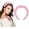 Yolev Cerchietto per Capelli da Spa da Donna Fascia per Trucco Spugna Morbida Cura Della pelle Fascia per Capelli Accessori per Capelli per Lavare il Viso, Struccante, Doccia, Cura della Pelle (rosa)
