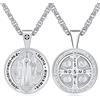 Eusense Collana San Michele Arcangelo/San Cristoforo/Crocifisso/Santa Vergine Maria Ciondolo Argento 925 Protezione Angelo Custode Amuleto Regalo Gioielli per Uomo Donna