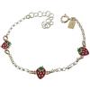 Minoplata Bracciale per bambina con fragole in argento Sterling 925, così carino da abbinare agli orecchini a forma di fragola.
