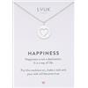 LUUK LIFESTYLE Collana con Ciondolo Cuore Ovale, Argento, 50cm