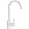SCHOCK | Miscelatore Aquacube Monocomando con Canna Alta Squadrata Curvata, Colore Bianco Assoluto, h330