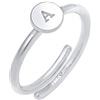 Elli Ring Women Letter A Basic Minimal Ajustable In 925 Sterling Silver