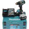Makita DF002GA202 - Trapano avvitatore a batteria, 40 V, max. 2,0 Ah, 2 batterie + caricatore in Makpak, petrolio