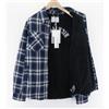 Richmond UMA23157CA Uomo Giacca ~ L Plaid Sherpa Foderato Toppa Tasche