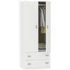 Muebles Pitarch | Armadio Camera da Letto guardaroba 2 ante 2 cassetti, bianco, 180x74x50 cm (altezza x larghezza x profondità), mobile ausiliario moderno, Collezione Tibet