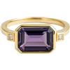 Sophia Rose Ametista Art Deco, anello in argento Sterling con gemma naturale, regalo di compleanno fatto a mano per donne (taglia: US Size 9 /diametro 19)