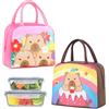 BSITSSS 2 PCS Borsa Termica Bambini, Piccola Borsa per il Pranzo, Mini Lunch Bag Bambini, Sacchetti Pranzo Riutilizzabili, 23x19x13cm