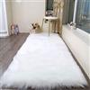 SXYHKJ Falso tappeto di Pelle di Pecora, Pelliccia Sintetica Imitazione Lana Adatto per Soggiorno (75 x 120 cm - Rettangolo, Bianco-1)