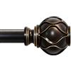 EQURROY Bronze Curtain Rod for Windows 48 to 84 Inches(4-7ft), 1 Diameter Heavy-Duty Adjustable Decorative Curtain Rod with Striped Twisted Finials - for Living Room Bedroom (Modern Home Decor)