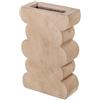DRW Vaso da tavolo con forme arrotondate in resina marrone chiaro 35x22,5x9,5 cm