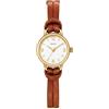 BUREI Mini orologio da donna analogico al quarzo, elegante orologio da polso da donna con cinturino in pelle per donne, Nero, Minimalista (Oro marrone)