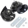 MOCNT 2Pcs Nero 12V Trombe Auto 300db Super Forte Tromba per Camion Aria Elettrica Clacson Camion Impermeabile Corno di lumaca Horn Doppio Tono Veicolo Motociclo