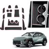BIBIBO Tappetini antiscivolo compatibili con Hyundai Kona SX2 EV Elektro 2024 2025, tappetini in gomma antiscivolo, tappetini antiscivolo per porte e console centrale (rosso (EV Elettro))