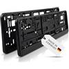 sunmondo Portatarga per auto nero, rinforzo per targa cornice portatarga set da 2 pezzi - Made in Germany