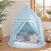 LIONHERZ® IL ORIGINALE Tenda da gioco per bambini, traspirante in cotone e canapa | Castello dei principi con aste in fibra di vetro, tasca, tappetino e decorazioni | stabile Tipi per ragazzi per