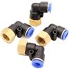 CNCTEC Raccordo pneumatico angolare 90° con filettatura interna 1/4'' - 8 mm IQS 4 pezzi collegamento push in qualità industriale (1/4'' - 8 mm - angolo 90°)