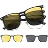 Cyxus Occhiali da Sole Clip On Polarizzati Magnetici Montatura Acciaio Inossidabile Leggera Protezione UV per Guidare Escursionismo Golf e Pesca P1572T01