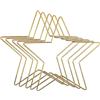 LZLUCKCOME 5 anelli in metallo per fai da te, a forma di cuore/luna/pentagono, acchiappasogni e fai da te, per matrimonio, ghirlanda da sogno (stella a cinque punte (150 mm x 5), oro)
