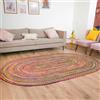 RAJRANG Tappeto colorato tessuto a mano per soggiorno domestico 152x91 cm Tappeto multicolore Tappeto ovale fatto a mano per interni ed esterni in iuta chindi