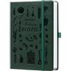 HwxBen Ricettario A5 da scrivere fai da te - Le mie ricette preferite - Libro da cucina e da forno fai da te - Design da cucina verde scuro, carta da 120 g (14,5 x 21 cm) - Ideale da regalare agli