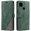 SONWO Cover per Xiaomi Redmi 9C, Flip Caso in PU Pelle Case Cover Portafoglio Custodia per Xiaomi Redmi 9C, [Kickstand] [Slot per Schede], Verde