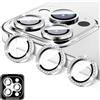 LucBuy Protezione per Fotocamera Compatibile con iPhone 12 Pro Max, Copertura per Obiettivo Della Fotocamera in Vetro Temperato Diamond, Anelli Metallici Autoallineanti Individuali
