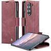 Monweicz Cover Compatibile con Samsung Galaxy ZFOLD6, Custodia Portafoglio con Slot per Scheda, Protezione Completa Premium in Pelle PU, Flip Libro Magnetica Samsung Galaxy ZFOLD6, Vino Rosso