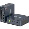 GMKtec Mini-PC 5825U, M5 Plus Dual LAN 2.5G Computer desktop, AMD Ryzen 7 5825U (8 core/16 thread 4,50 GHz), 16 GB RAM DDR4 + 512 GB PCIe-SSD, WiFi 6E, USB 3.2, USB-C, BT 5.2, DP, HDMI