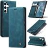 Azororo Cover per Samsung Galaxy S25 FE 5G, Premium PU Pelle Custodia, Magnetica Carta Fessura Portafoglio Case, Flip Cavalletto Custodia per Samsung Galaxy S25 FE - Blu verde