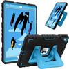 FINTIE Custodia per iPad 10.2 Pollici 9a / 8a / 7a Generazione (2021 2020 2019), Antiurto Robusta Case Protettiva Cover con Supporto Integrato, Nero/Blu