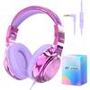 JYPS Cuffie Bambini Over Ear, Metallico Cuffie Bambina con Filo, Limite Di Volume Di 85/94dB, Cuffie Per Bambini Pieghevoli con Microfono, Cuffie Bambino con 3.5 mm Jack per Ragazza/Musica