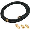 GTIWUNG Wifi Cavo di Prolunga, Antenna Extension Cable SMA 3m 9,84 Piedi, RF Coassiale Maschio a Femmina RG58 3 Metri Male to Female Connector + 3 Pezzi RF Coax SMA Adapter Kit